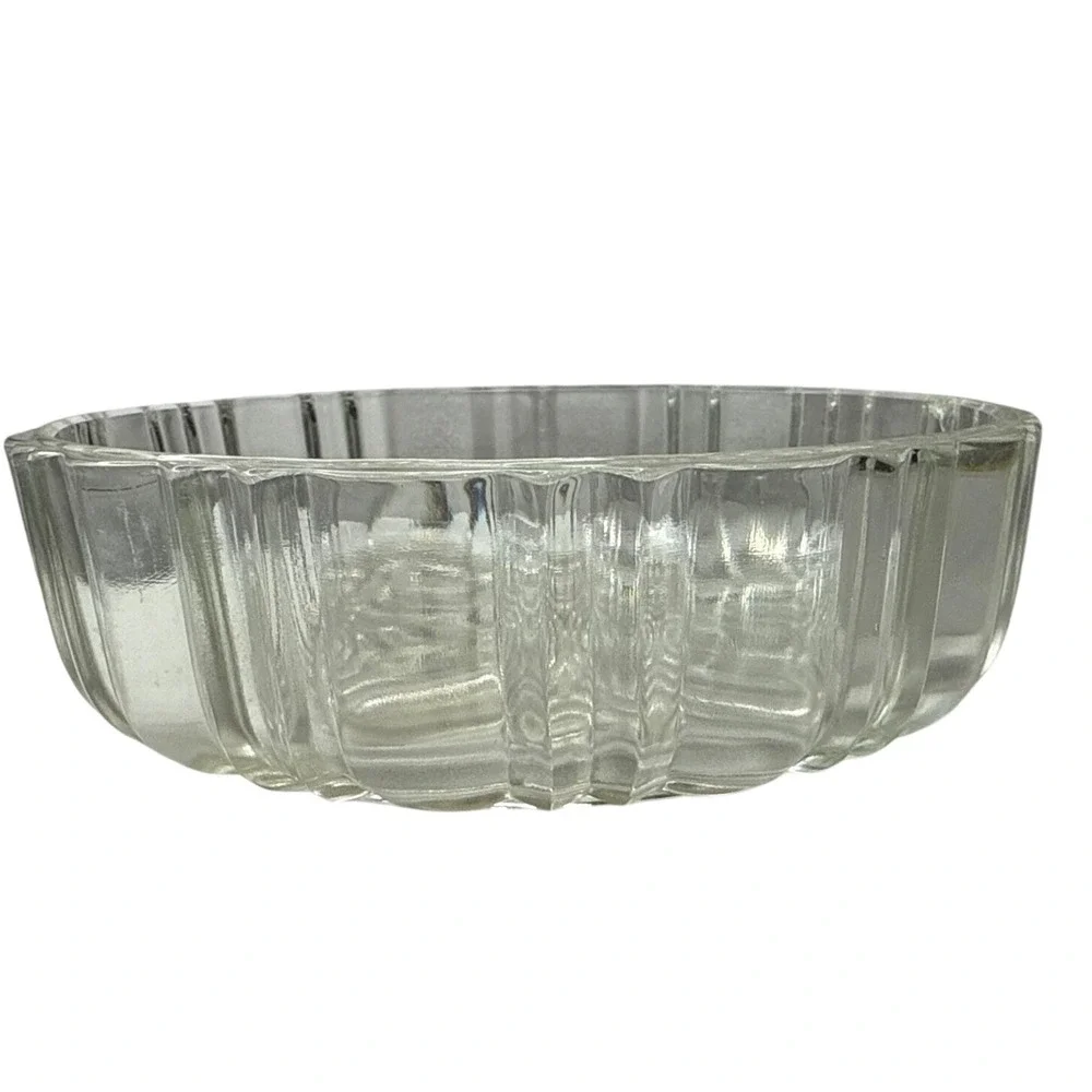 Vintage Anchor Hocking Clear Old Cafe Glass Candy Dish Bowl NO‎ Lid -7